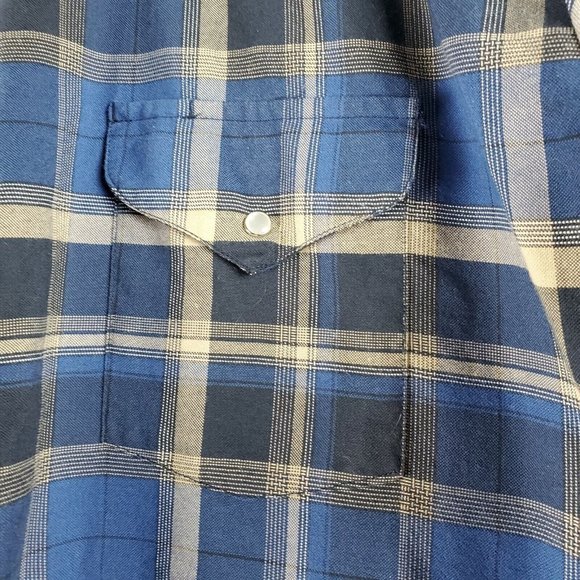 Ely Cattleman Wrinkle Resistant Western Men's Plaid Pearl Snap L/S Shirt Size XL - Picture 3 of 6